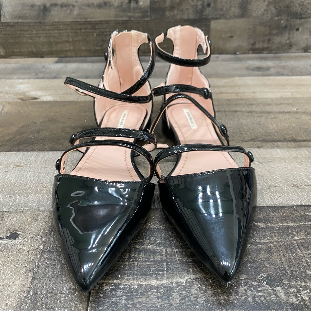 Zara Basic Black Patent Leather Strap Womens Dres… - image 3